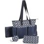 Baby Boom Ivy 4pc Tote Diaper Bag Set, Navy, One Size