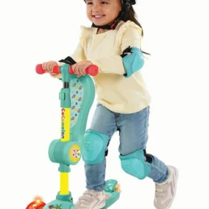 Spark Create Imagine  Cocomelon 3 Wheel Light-Up Scooter with Folding Seat for Boys & Girls Ages 3 and up