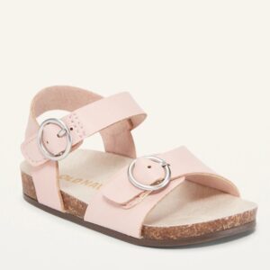 Old Navy Faux-Leather Double-Buckle Sandals Blush Hue