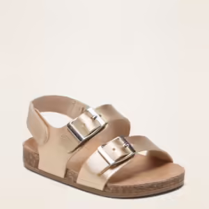 Old Navy Faux-Leather Double-Buckle Sandals Golden Hour
