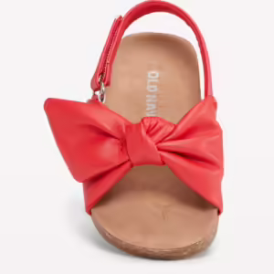 Old Navy Faux-Leather Tie-Bow Sandals Red