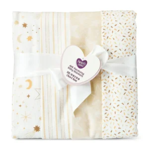 Parent's Choice Cotton Flannel Receiving Blanket, Neutral Celestial Skies, 4-Pack