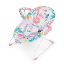 Bright Starts Vibrating Bouncer Seat with Toy Bar - Flamingo Vibes