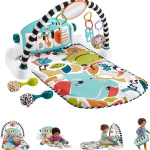 Fisher-Price Glow and Grow Kick & Play Piano Gym Baby Playmat with Musical Learning Toy