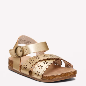 Old Navy Perforated Faux-Leather Sandals Gold Hour