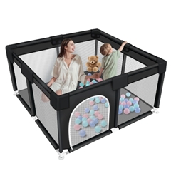 Baby Fence Playpen Black