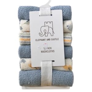 Elephant & Castle 12pk Washcloth Blue Dino
