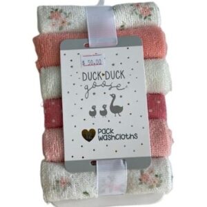 Duck Duck 12-Pack Washcloth, Floral Pink