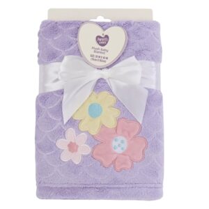 Parent's Choice Lavender Applique Floral Blanket