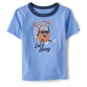 The Children's Place Baby And Toddler Boys Short Sleeve Basketball Graphic Ringer Tee