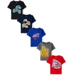The Children Place Baby And Toddler Boys Vehicle Graphic Tee, Light Multicolour