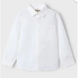 Mayoral White Basic Linen L/s Shirt