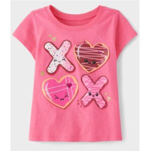 The Children’s Place Baby And Toddler Girls XOXO Graphic Tee - Ultra Pink, 12-18M
